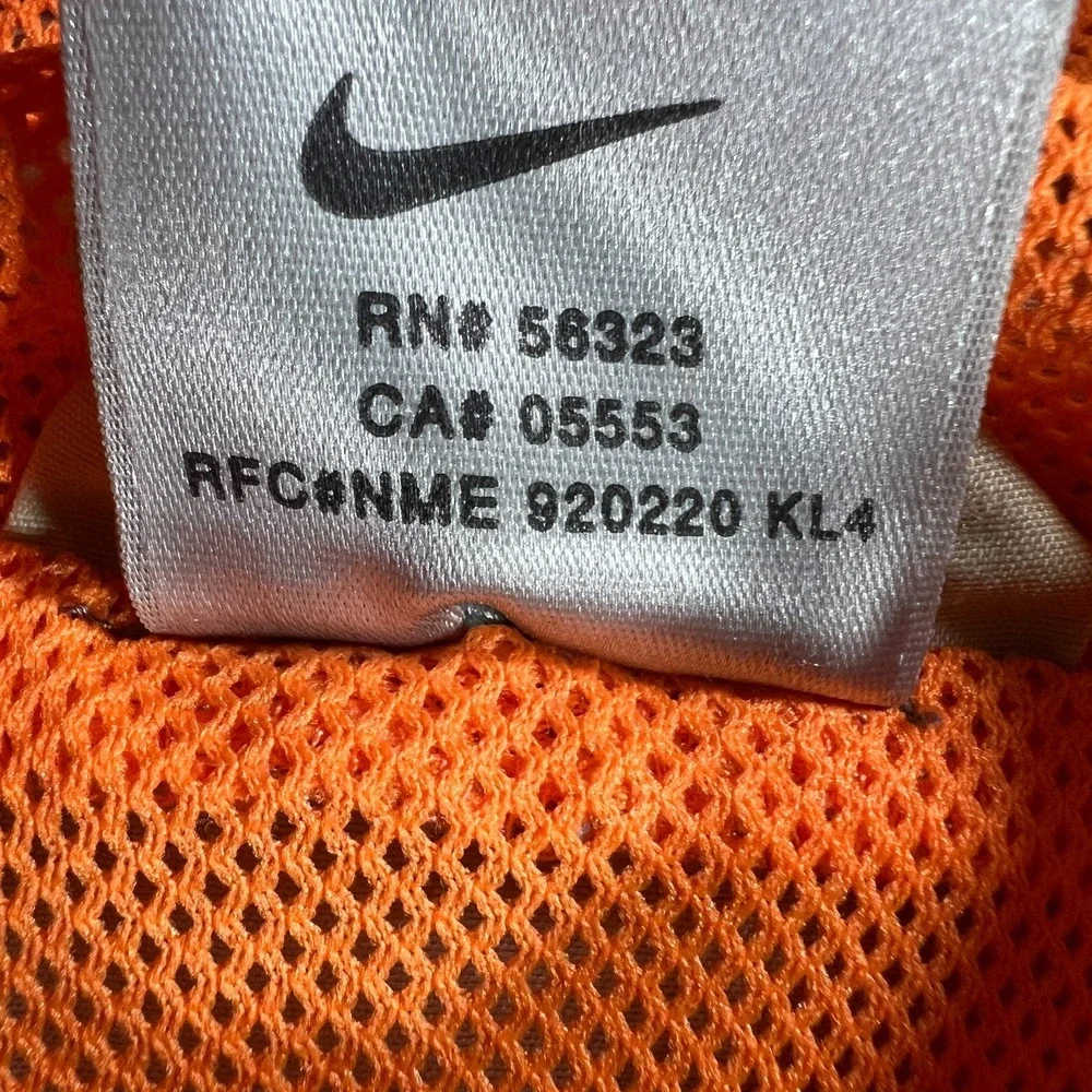 Vintage Nike Jacket Mens Medium Beige‎ Orange Mesh Lined 1/2 Zip Hooded